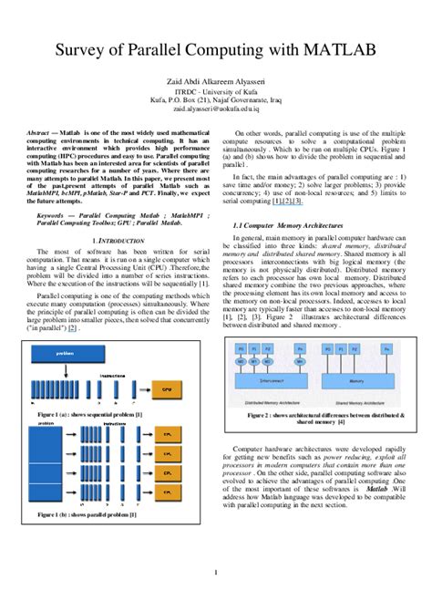 (PDF) Survey of Parallel Computing with MATLAB