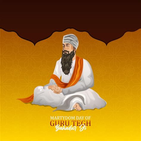 Premium Vector | Illustration of guru tegh bahadur on his martyrdom day