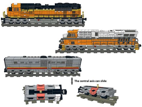 LEGO MOC Trains Locomotive SD70ACe & ES44AC & wagon DL - PDF Instructions | eBay