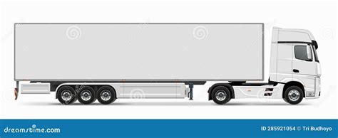 Vector Realistic Isolated White Truck Side View Stock Illustration ...