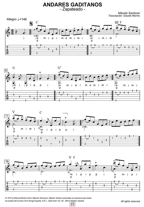 score book and tabs flamenco guitar › Sheet Music › La Sonanta - Flamenco