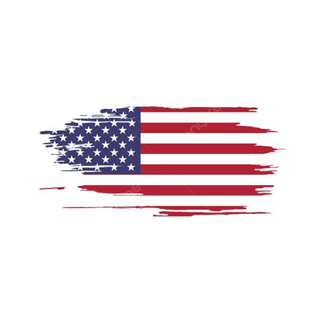 American Flag Transparent Watercolor Painted Brush Vector Art, American ...