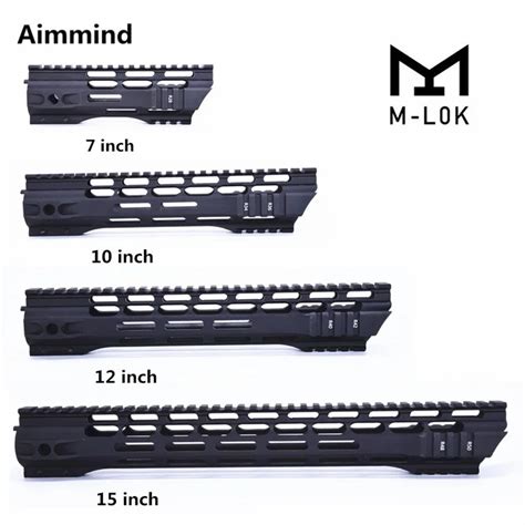 7" 10" 12" 15" inch MLOK mlok Handguard Free Float Super Slim ar 15 ...