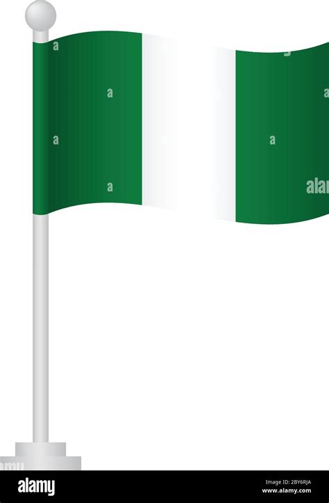 Nigeria flag. National flag of Nigeria on pole vector Stock Vector ...