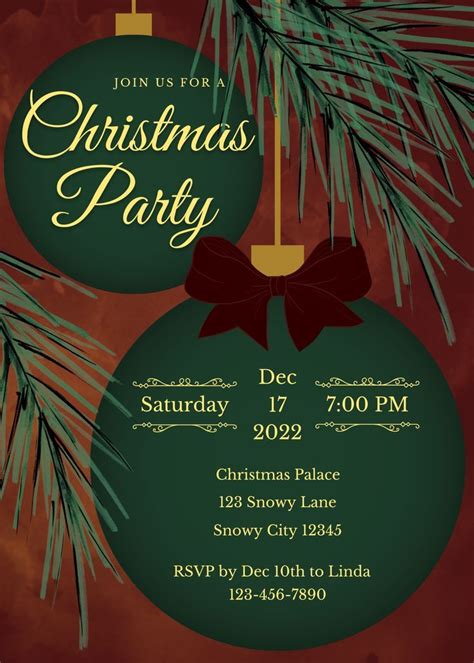 Christmas Party Invitation Template, Corporate Christmas Party ...