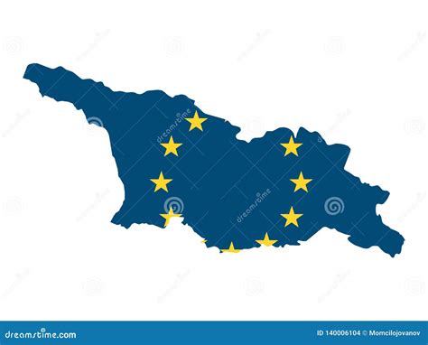 Combined Map and Flag of EU Country of Georgia Stock Vector ...