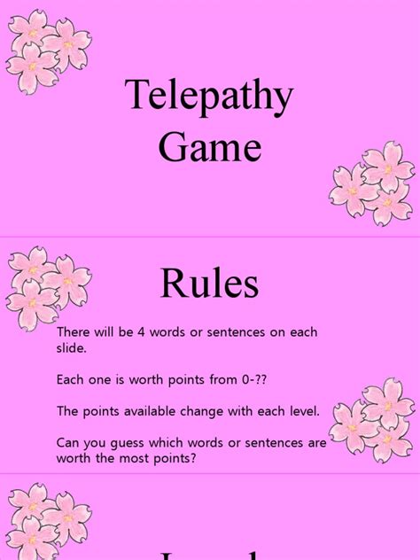 Telepathy Game Template | PDF