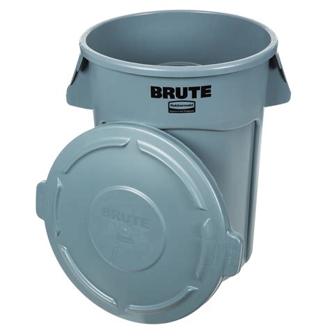 Rubbermaid BRUTE 44 Gallon Gray Trash Can and Lid