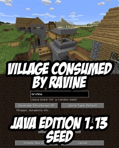 Village Consumed by Ravine (Java) (With images) | Minecraft seed, Minecraft creations, Minecraft ...