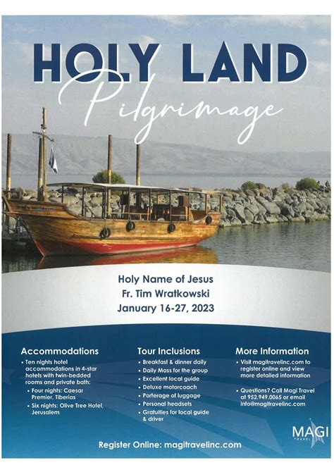 Holy Land Pilgrimage January *2023* | Holy Name of Jesus