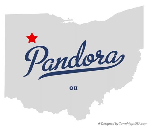 Map of Pandora, OH, Ohio