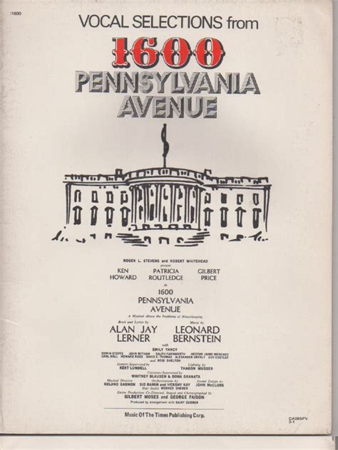 1600 Pennsylvania Avenue - Vocal Selections | PDF