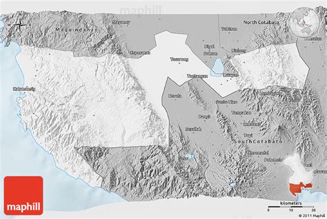 Gray 3D Map of Sultan Kudarat