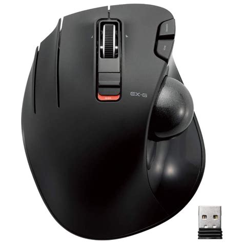 ELECOM EX-G Left-Handed Trackball Mouse, 2.4GHz Wireless, Thumb Control ...