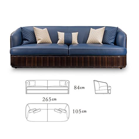 Modern genuine leather English living room sofa