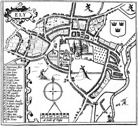 Map of Ely in 1610 | Map, Cambridgeshire, Ely