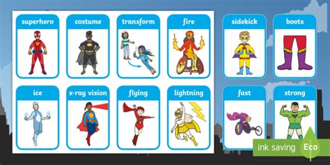 Superhero Flashcards