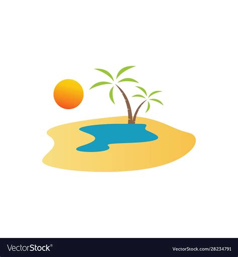 Oasis logo design water in middle Royalty Free Vector Image