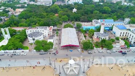 Promenade Beach Pondicherry Aerial View - YouTube