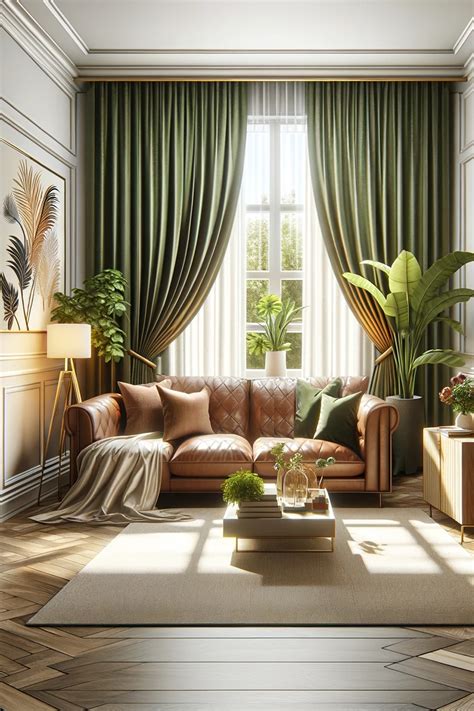 18 Living Room Ideas with Green Curtains