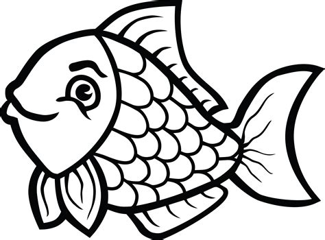 Printable Fish Clipart Black And White