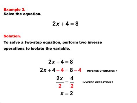 Math Example: Solving Two-Step Equations: Example 3 | Media4Math