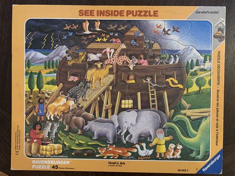 This Noah’s Ark children’s puzzle shows Noah denying entry to the dinosaurs. : r/mildlyinteresting