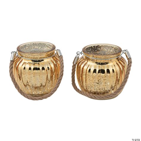 Gold Mercury Glass Candle Holders