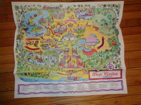 Vintage Magic Kingdom Map Walt Disney World | #1866096616