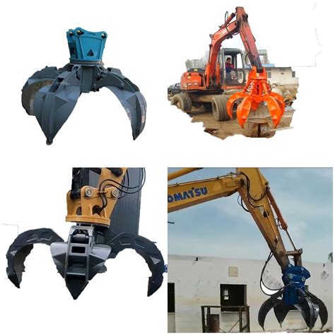 Excavator Crane Use Scrap Grapple for Skid Steer for Grabbing Log and Stone - China Orange Peel ...