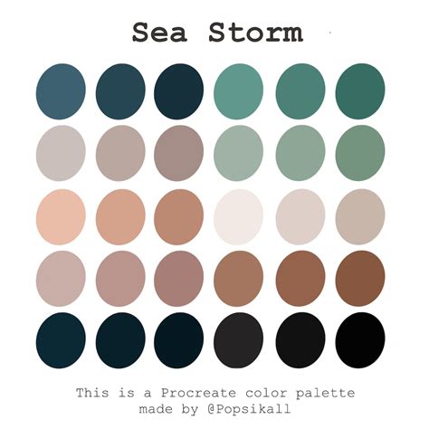 Neutral Color Palette Blue Green Color Palette Teal and Blush Procreate Palette - Etsy