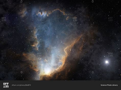 Starfield with nebula. Illustration based on a composite of Hubble ...