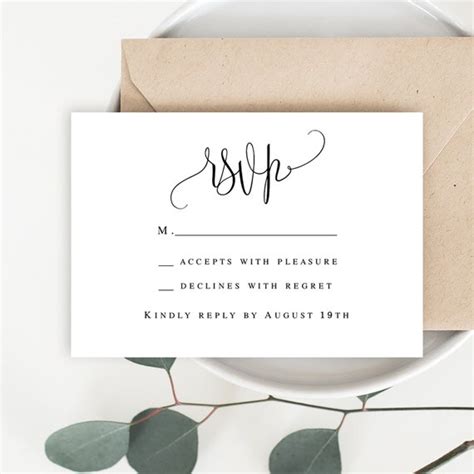 Wedding Rsvp Card Wedding Rsvp Printable Template Enclosure - Etsy