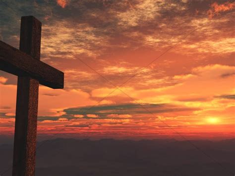 Cross Design Ministry Background Sunset