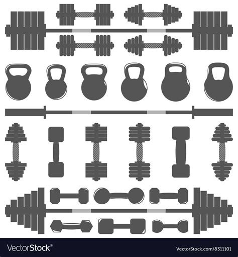 A set of equipment for the gym Royalty Free Vector Image