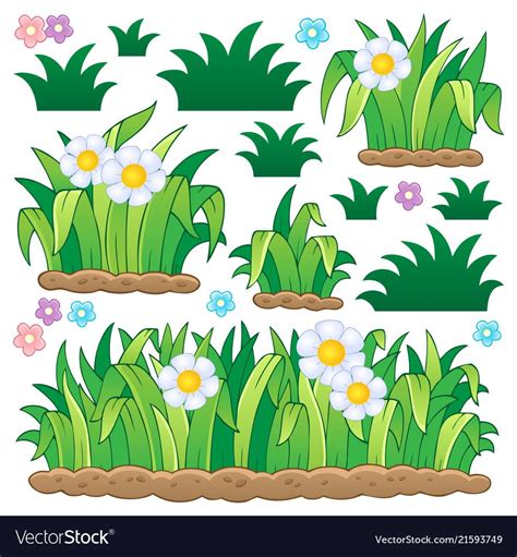 Leaves and grass theme image 2 - vector illustration. Download a Free Preview or High Quality ...