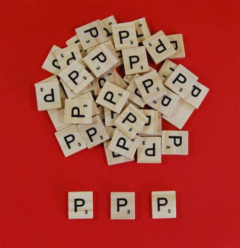 Pack of 50 - Letter 'P' Scrabble Wooden Tiles - CelloExpress