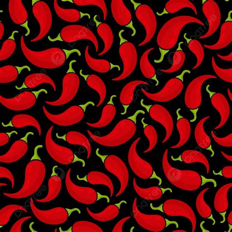 Chili Pepper Seamless Vegetable Pattern Vector Flat Illustration ...