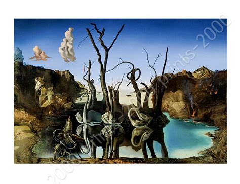 Swans Reflecting Elephants by Salvador Dali | Ready to Hang Canvas ...