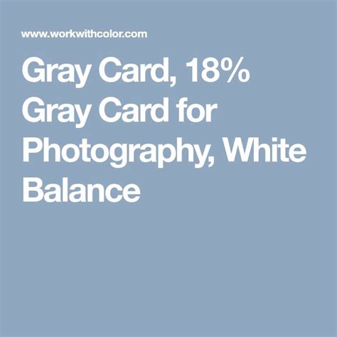 Gray Card, 18% Gray Card for Photography, White Balance | White balance ...