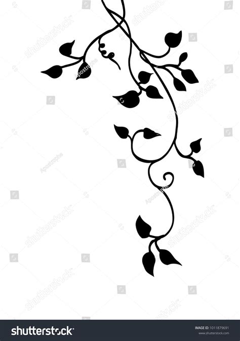 ivy vine silhouette vector, elegant decorative border and corner design ...