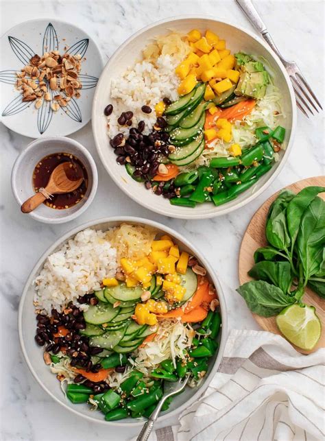 Meal Plan Day 1: Mango Black Bean Ginger Rice Bowls Recipe - Love and ...