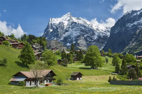 Landschap in Zwitserland stock afbeelding. Image of lente - 46614271