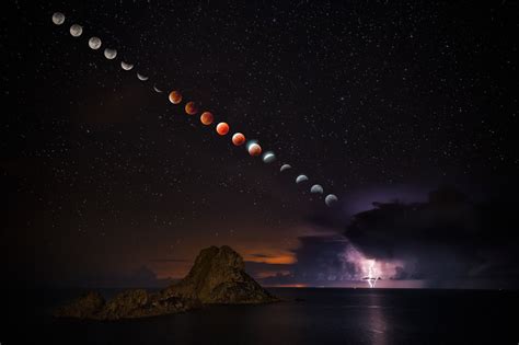 Moon eclipse time-lapse : r/wallpapers