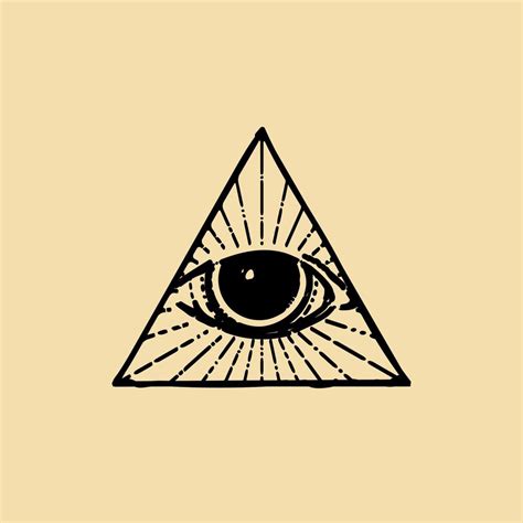 Pyramid Eye. The Eye of Providence Hand Drawn Engraving. All Seeing Eye ...