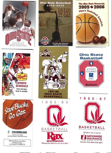 Ohio State University Buckeye Basketball schedule lot of 110 19762008 ...