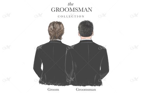 Groom & Groomsman Illustration, Clipart Graphic by Maddy's Art & Mockups · Creative Fabrica