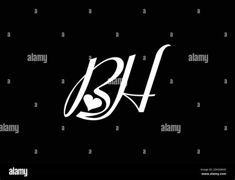 Initial Monogram Letter B H Logo Design Vector Template. Graphic Alphabet Symbol for Corporate ...