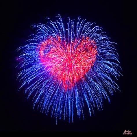 Heart Fireworks Painting by Bruce Nutting