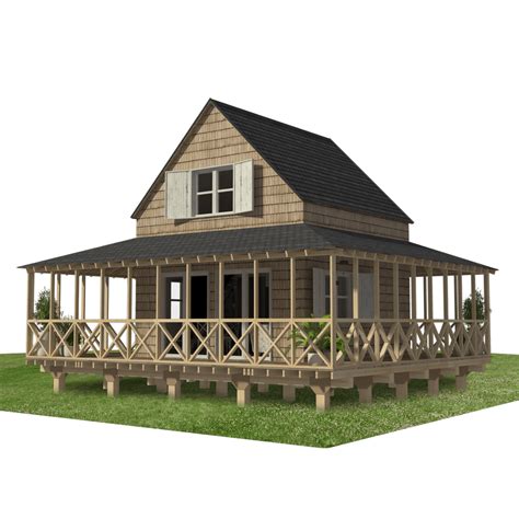 Cabin Plans with Wrap-around Porch | Small cabin plans, Cabin floor plans, Tiny house plans